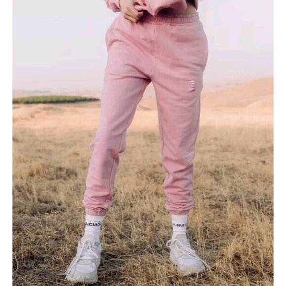 ellandemm Classic E Blush Lilac Joggers Sweatpants NWT Retro Athletic - Picture 1 of 8
